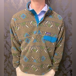 MENS: Patagonia Mens Longsleeve button up light fleece jacket